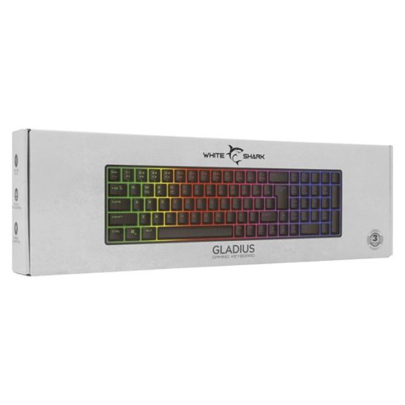 Clavier Gamer White Shark GLADIUS GK-001114 RGB Noir en Tunisie