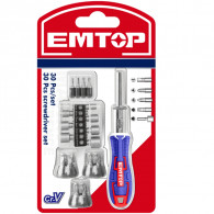 Jeu De 30 Tournevis Cliquet Emtop EBST03006 Silver EN tUNISIE