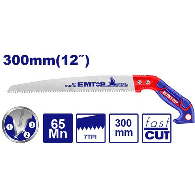 Scie d'élagage Emtop EHASP3001 12" 300 mm En Tunsie