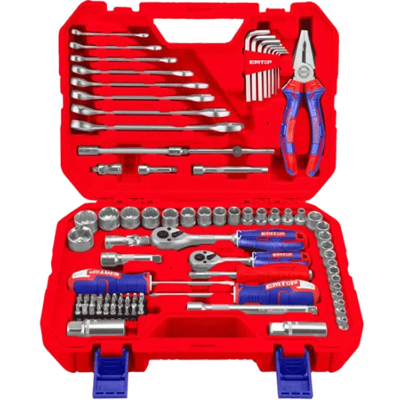 Caisse À Outils Emtop EHTS00911 91 Pièces Bleu en Tunisie