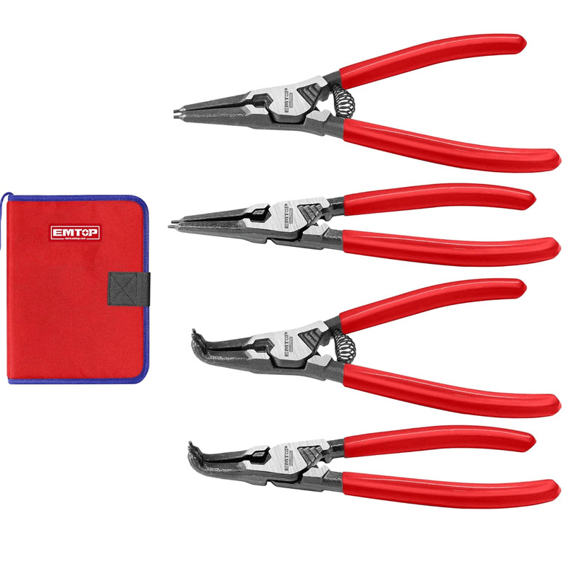 Jeux De 4 Pince Circlips Emtop EPLSC7411 7"/ 180mm Rouge en Tunisie Jeux De 4 Pince Circlips Emtop EPLSC7411 7"/ 180mm Rouge en Tunisie