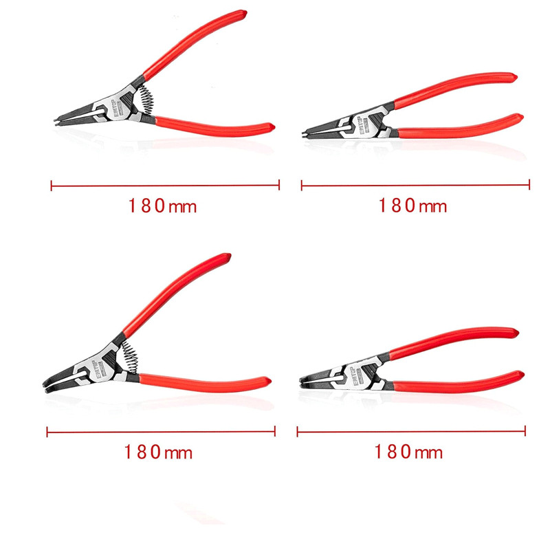 Jeux De 4 Pince Circlips Emtop EPLSC7411 7"/ 180mm Rouge en Tunisie