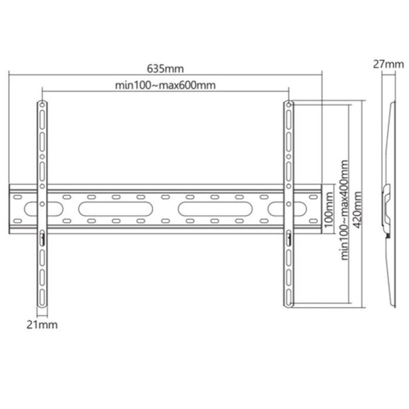 Support Tv Mural SBOX PLB-2546F-2 Pour TV 37''- 80'' Noir en Tunisie