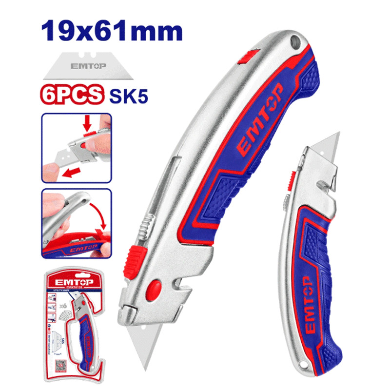Cutter Emtop ESNKT6128 Avec 6 Lames Silver en Tunisie