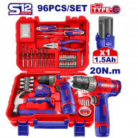 Ensemble d'outils de 96 pièces Emtop Rouge & Bleu en tunisie