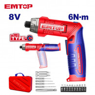 Perceuse Visseuse Reglable Emtop ECSR0803 8V 4NM Rouge & Bleu en Tunisie Perceuse Visseuse Reglable Emtop ECSR0803 8V 4NM Rouge & Bleu en Tunisie