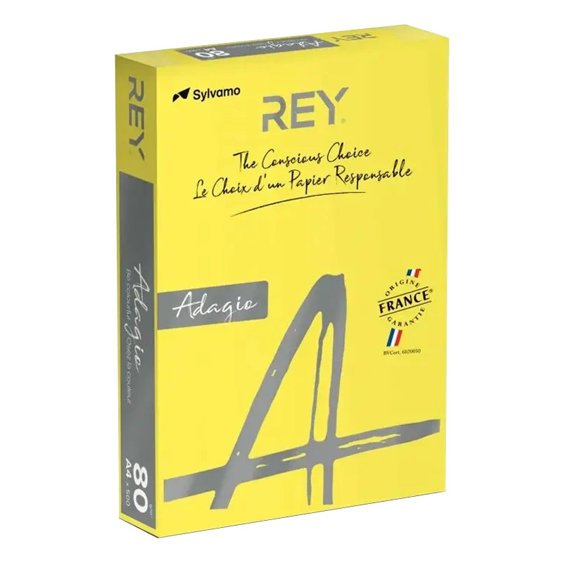 Papier Couleur REY A4 80g 500 Feuilles Jaune Intense en Tunisie