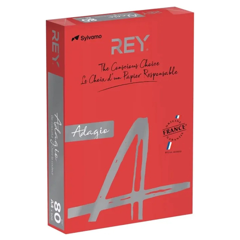 Papier Couleur REY Adagio A4 80g 500 Feuilles Rouge Intense en Tunisie