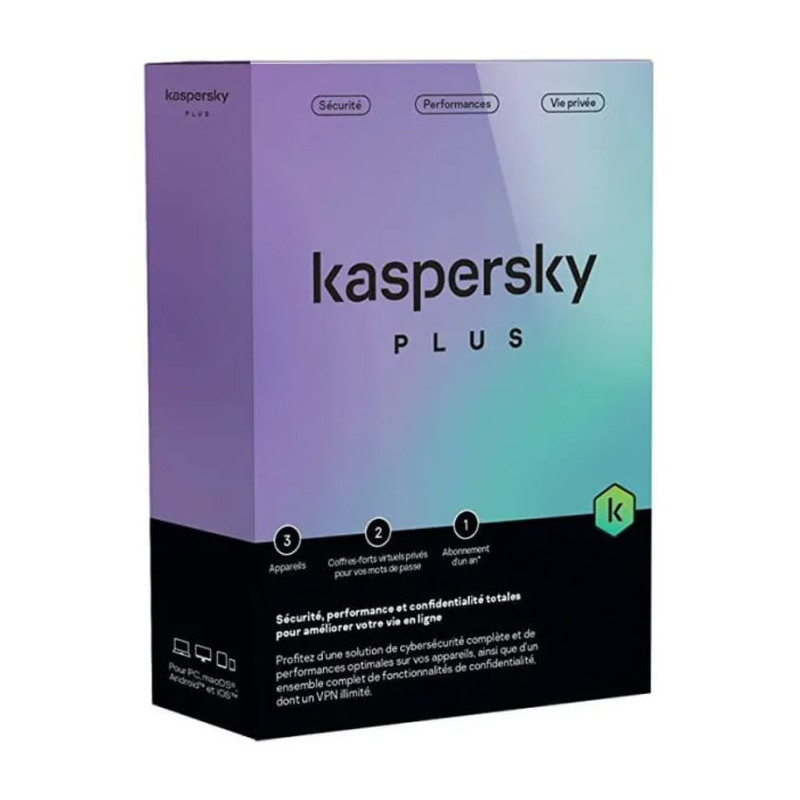 Antivirus kaspersky Plus 3 Postes 1an Antivirus kaspersky Plus 3 Postes 1an