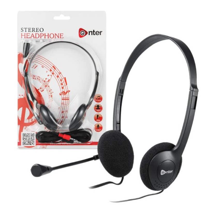 Micro Casque Enter Filaire EH-02A Noir En Tunisie