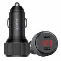 Chargeur Allume Cigare Havit Aluminium CC2014 Noir en Tunisie
