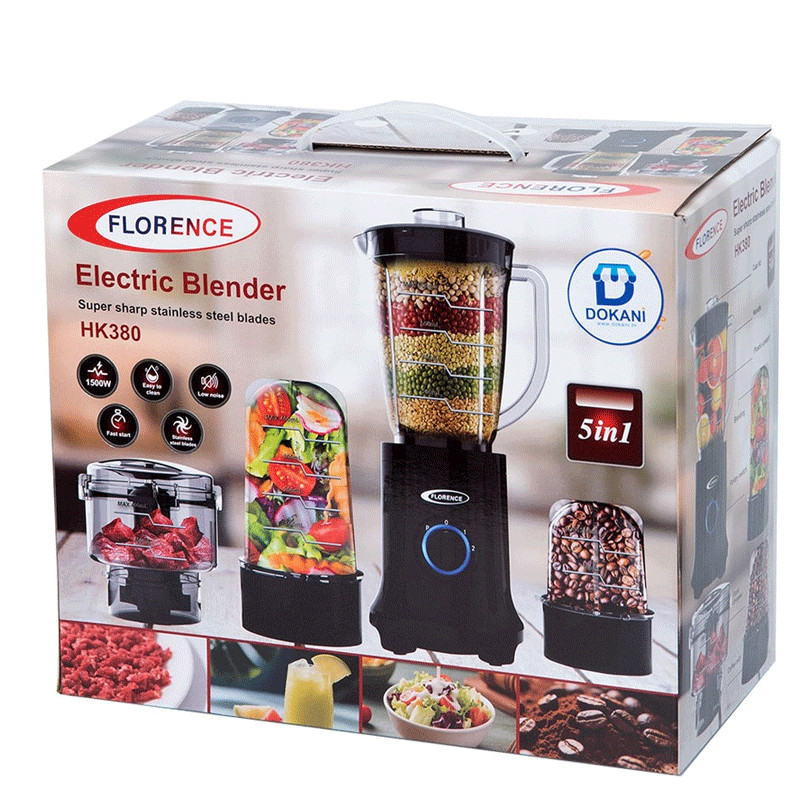 Blender Florence 5En1 HK-380 1500W 0.8L Gris en Tunisie