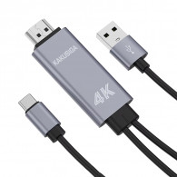 Adaptateur Kaku KSC-557 3En1 USB/Type-C vers HDMI 4K Gris