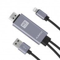 Adaptateur Kaku KSC-556 3En1 USB/Lightning Vers HDMI 4K Gris