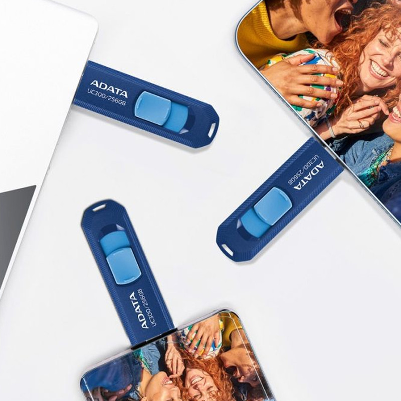Clé USB Adata UC300 256Go Type-C Bleu En Tunisie