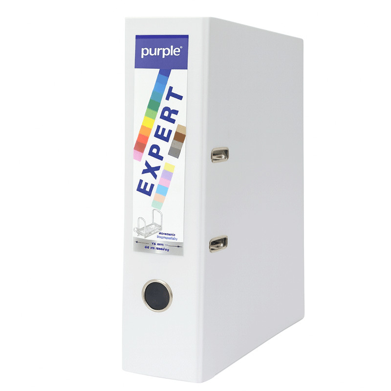 Classeur à Levier Purple Expert Avec Renfort Métallique 80mm A4 Blanc en Tunisie