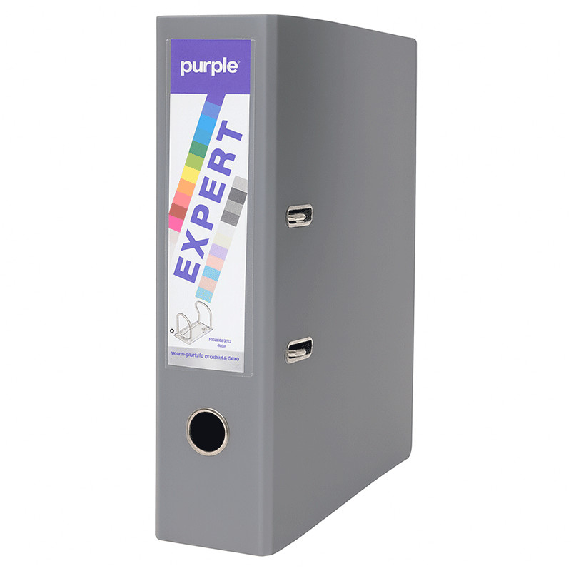 Classeur à Levier Purple Expert Avec Renfort Métallique 80mm A4 Gris en Tunisie