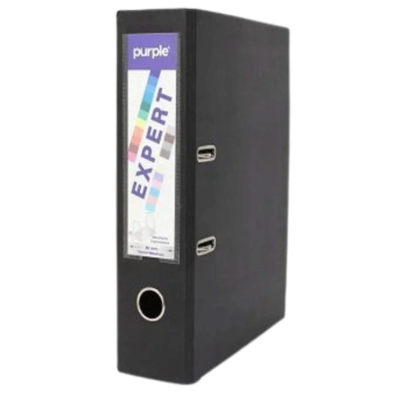 Classeur à Levier Purple Expert Avec Renfort Métallique 80mm A4 Noir en Tunisie