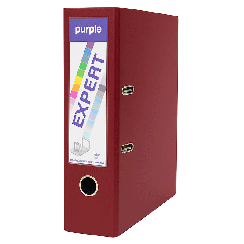 Classeur à Levier Purple Expert Avec Renfort Métallique 80mm A4 Rouge Bordeaux en Tunisie