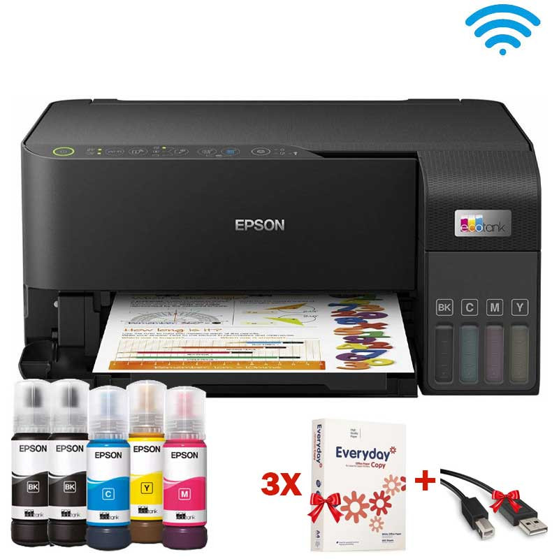 Imprimante Epson EcoTank L3550 3 En 1 à Réservoir d'Encre Couleur Wifi en Tunisie Imprimante Epson EcoTank L3550 3 En 1 à Réservoir d'Encre Couleur Wifi en Tunisie