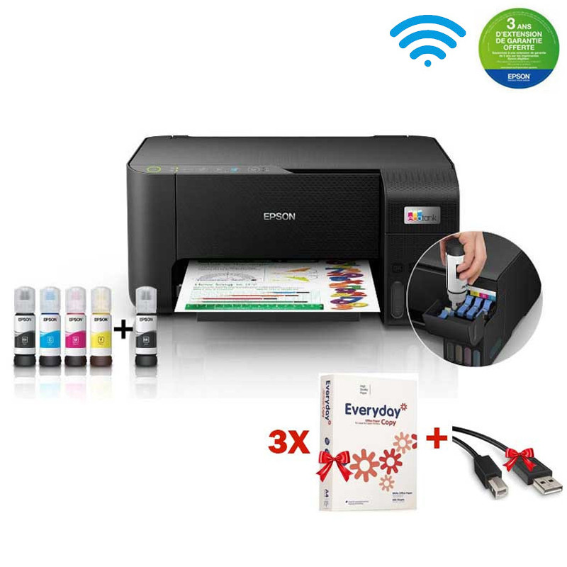 Imprimante Epson EcoTank L3250 Multifonction 3en1 à Réservoir Intégré Couleur A4 Wifi (C11CJ67408) Imprimante Epson EcoTank L3250 Multifonction 3en1 à Réservoir Intégré Couleur A4 Wifi (C11CJ67408)