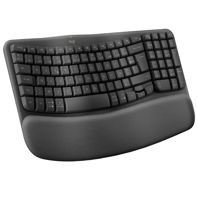 Clavier Sans fil Logitech Ergonomique Wave Keys Blanc En Tunisie