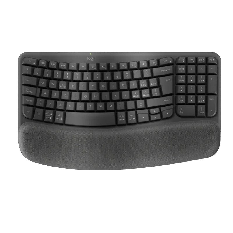 Clavier Sans fil Logitech Ergonomique Wave Keys Blanc En Tunisie