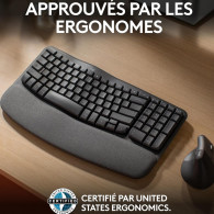 Clavier Sans fil Logitech Ergonomique Wave Keys Blanc En Tunisie