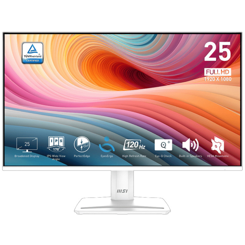 Ecran MSI Pro MP251W-E2 24.5'' Full HD 120Hz IPS Blanc En Tunisie Ecran MSI Pro MP251W-E2 24.5'' Full HD 120Hz IPS Blanc En Tunisie