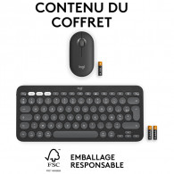 Pack Clavier et Souris Sans Fil Logitech Pebble 2 Combo Noir en Tunisie Pack Clavier et Souris Sans Fil Logitech Pebble 2 Combo Noir en Tunisie