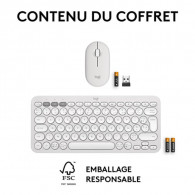 Pack Clavier et Souris Sans Fil Logitech Pebble 2 Combo Blanc en Tunisie Pack Clavier et Souris Sans Fil Logitech Pebble 2 Combo Blanc en Tunisie