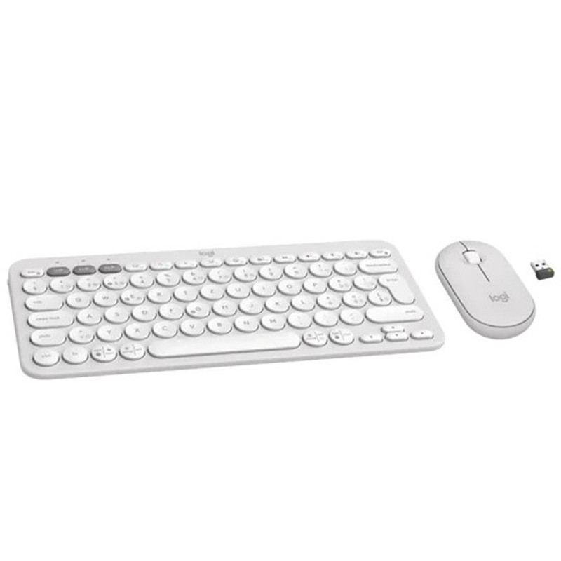 Pack Clavier et Souris Sans Fil Logitech Pebble 2 Combo Blanc en Tunisie