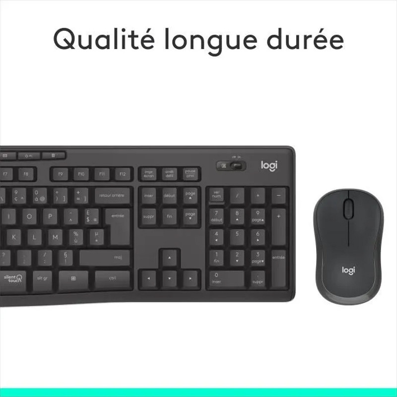 Pack Clavier et Souris Sans Fil Logitech MK295 Noir en Tunisie