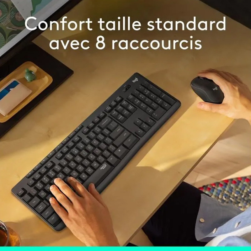 Pack Clavier et Souris Sans Fil Logitech MK295 Noir en Tunisie