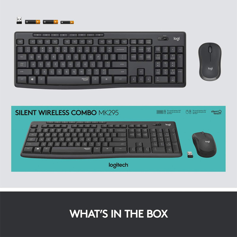 Pack Clavier et Souris Sans Fil Logitech MK295 Noir en Tunisie