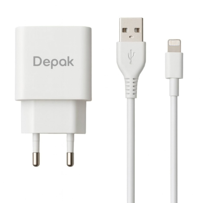 Chargeur Smartphone Depak Avec Cable Lightning Blanc En Tunisie
