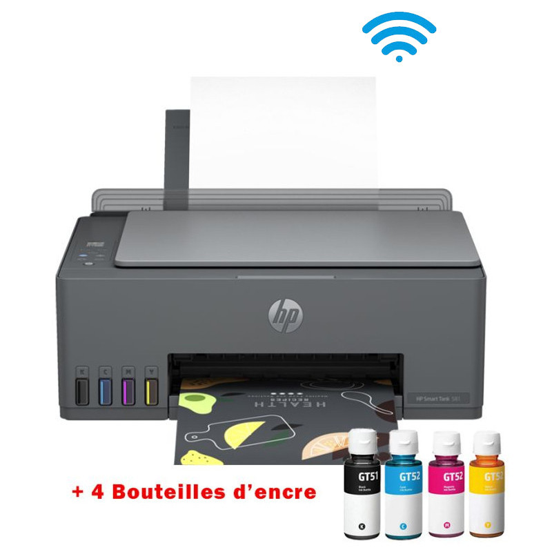 Imprimante à Réservoir Intégré 3En1 HP Smart Tank 581 Couleur Wi-Fi - Noir (4A8D4A) en Tunisie