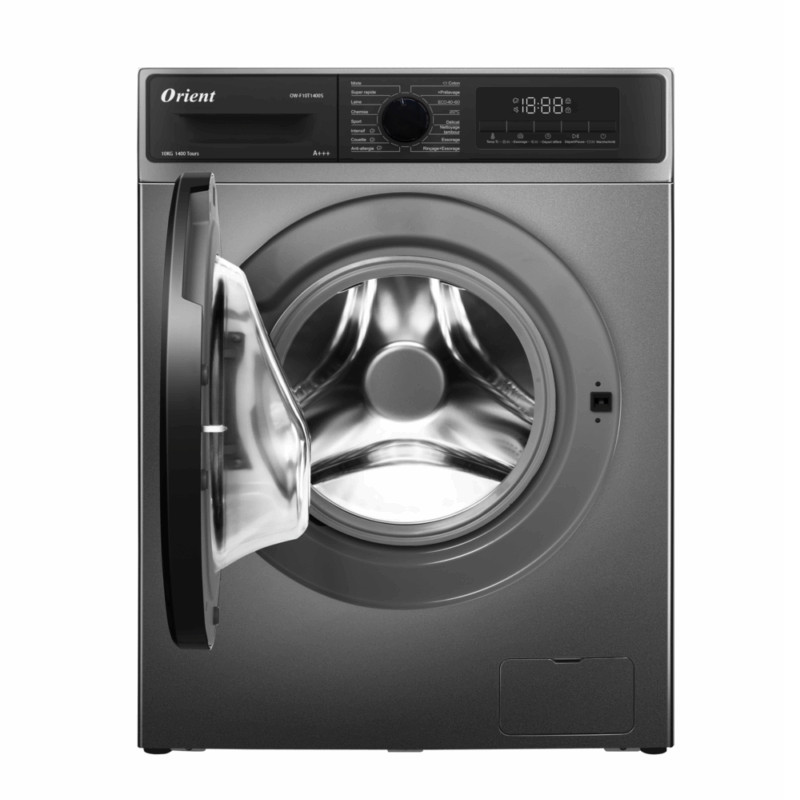 Machine à Laver Frontale Orient OW-F10T1400S Inverter  10Kg Silver en Tunisie