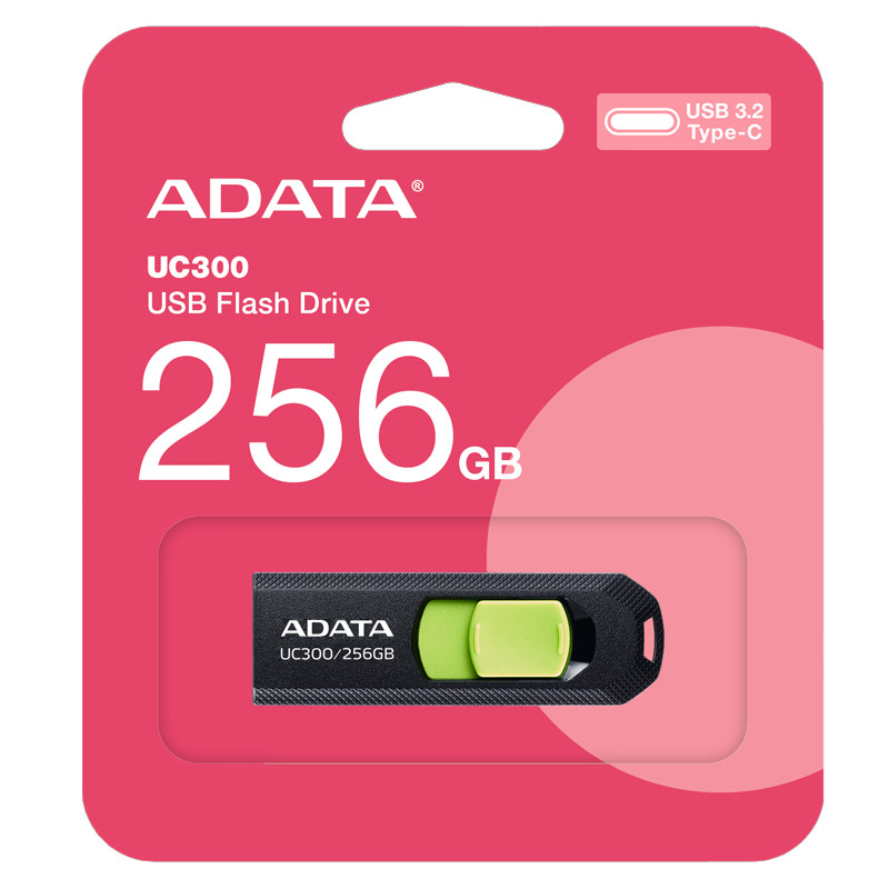 Clé USB Adata UC300 256Go Type-C Noir&Vert En Tunisie