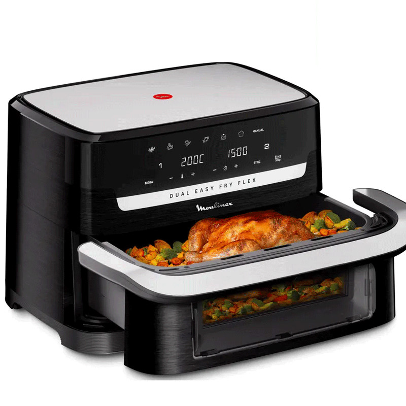 Air Fryer Moulinex Dual Easy Fry Flex EZ9228F0 2700W 9L Noir en Tunisie