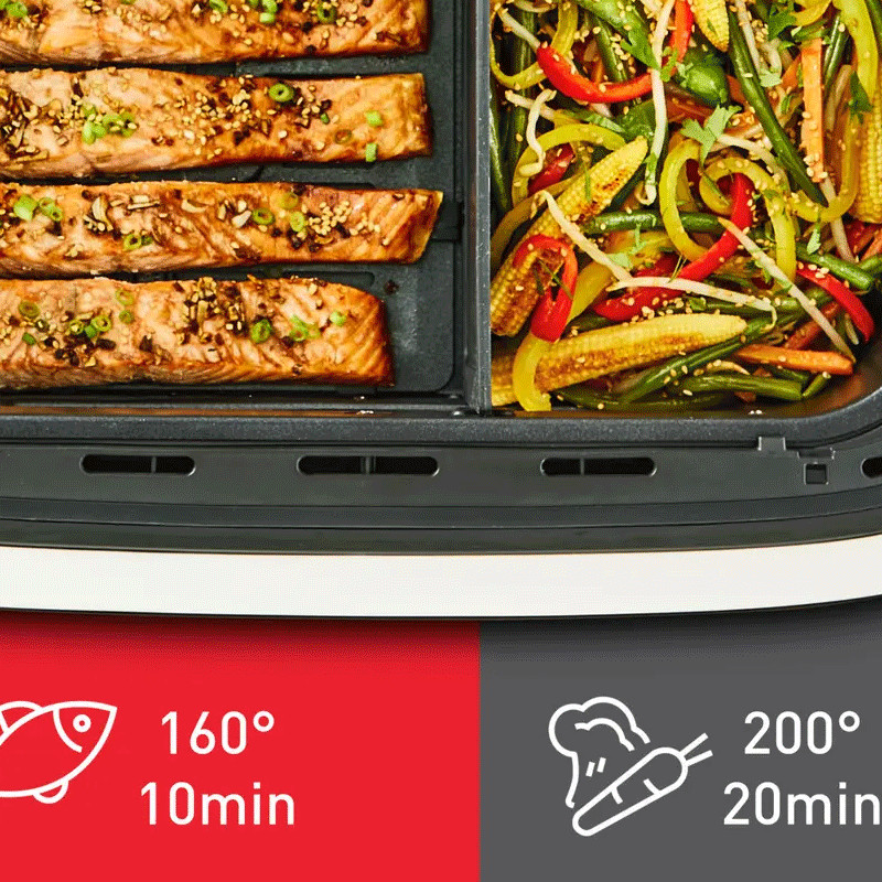 Air Fryer Moulinex Dual Easy Fry Flex EZ9228F0 2700W 9L Noir en Tunisie