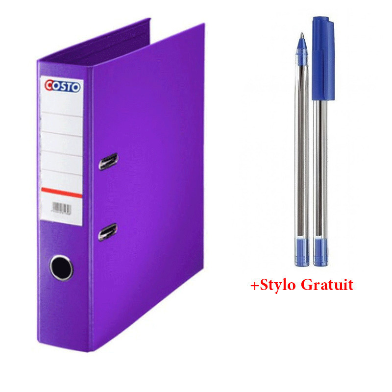 Classeur à Levier Costo Pro Dos 75 Mm Mauve