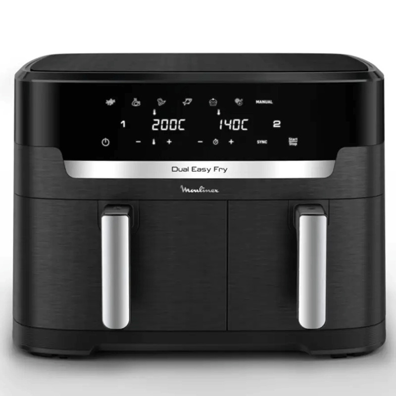 Air Fryer Moulinex Easy Fry Dual XXL EZ942HF0 2700W 11L Gris Charbon en Tunisie