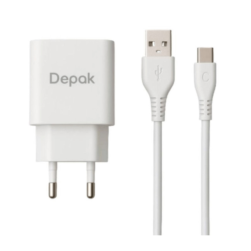 Chargeur Smartphone Depak Type C Blanc en Tunisie