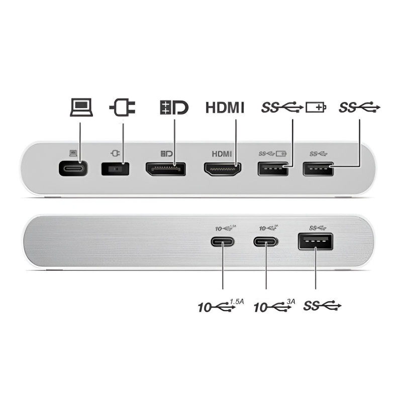 Station d'Accueil Lenovo 500 G0AA0135EU USB-C Blanc en Tunisie