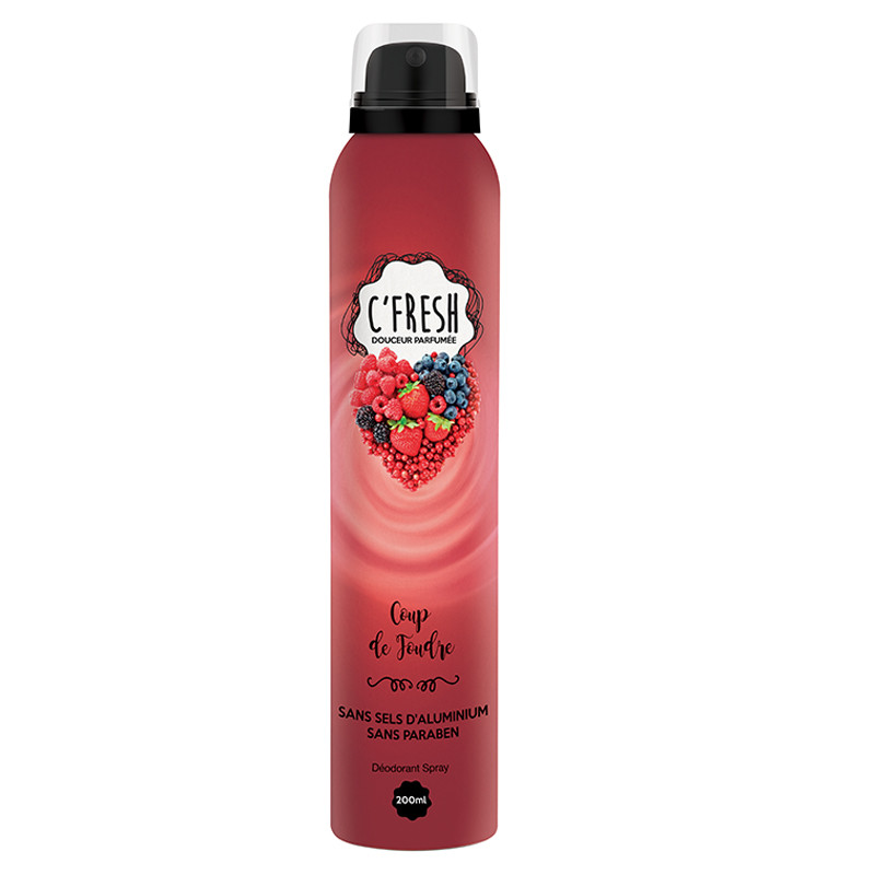 C'fresh Déodorant Spray Pour Femme Coupe de Foudre 200Ml en Tunisie C'fresh Déodorant Spray Pour Femme Coupe de Foudre 200Ml en Tunisie