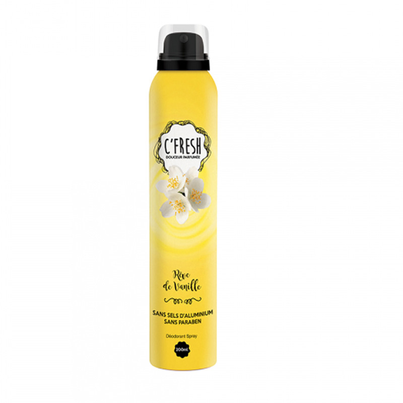C'fresh Déodorant Spray Pour Femme Rêve de Vanille 200Ml en Tunisie C'fresh Déodorant Spray Pour Femme Rêve de Vanille 200Ml en Tunisie