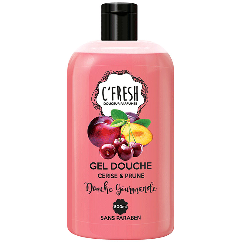 C'Fresh Gel Douche Cerise & Prune 500ml en Tunisie C'Fresh Gel Douche Cerise & Prune 500ml en Tunisie