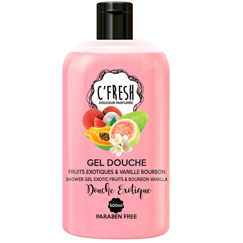 C'Fresh Gel Douche Fruits Exotiques & Vanille Bourbon 500ml en Tunisie