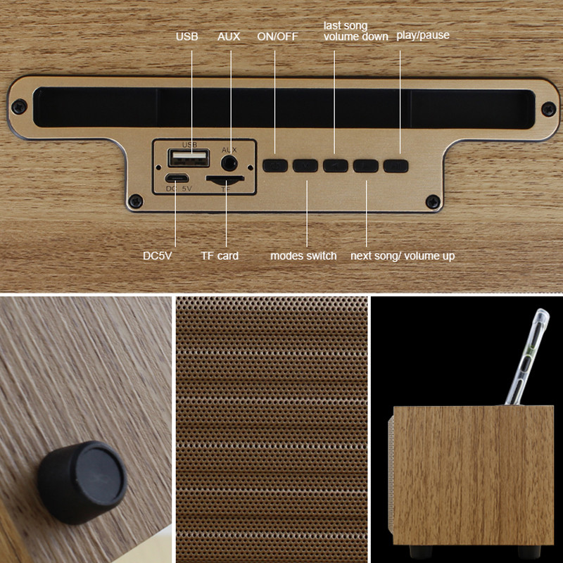 Radio Fm Bluetooth Kisonli G12A 8W Bois en Tunisie